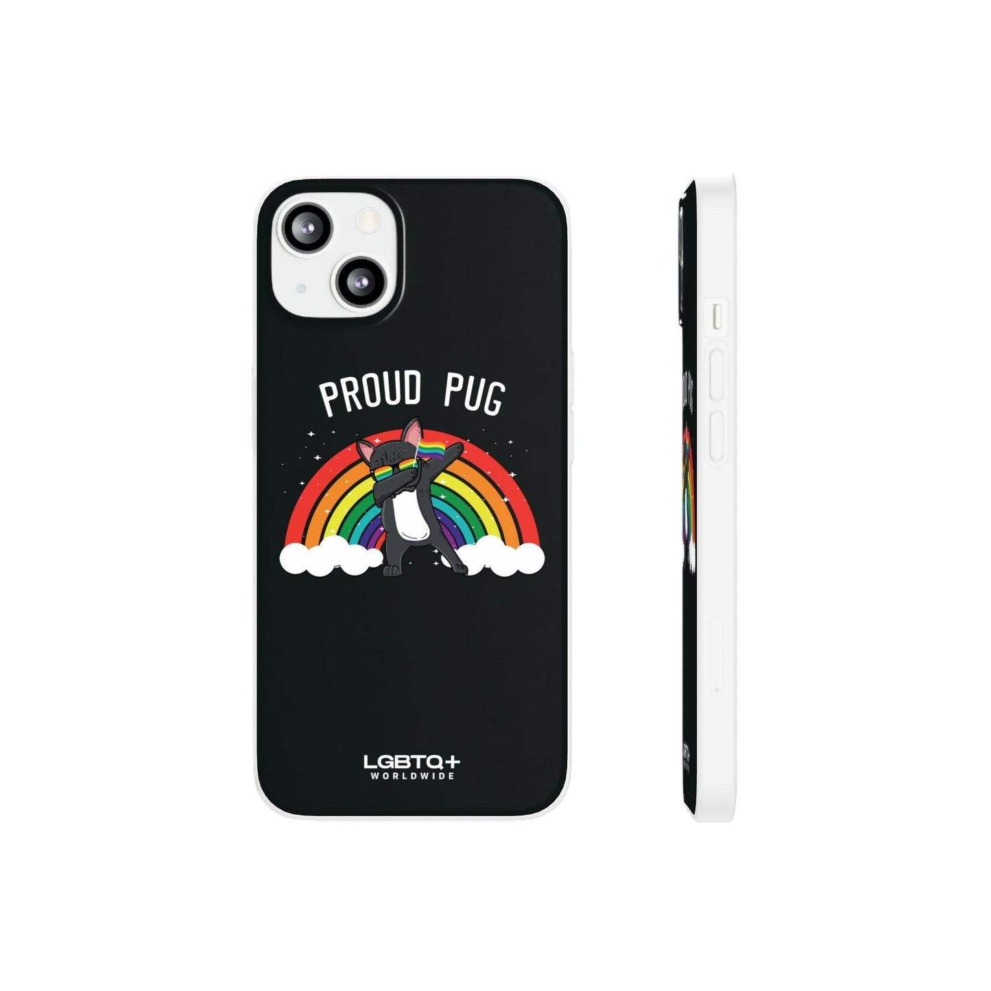 LGBTQWorldwide - ,,PROUD PUG" Flexible Handyhülle Accessories, Case, iPhone, iPhone Cases, Phone accessory, Phone Cases, Samsung Cases, silikon, Valentine's Day promotion lgbtq Bekleidung Accessoires unisex Zubehör