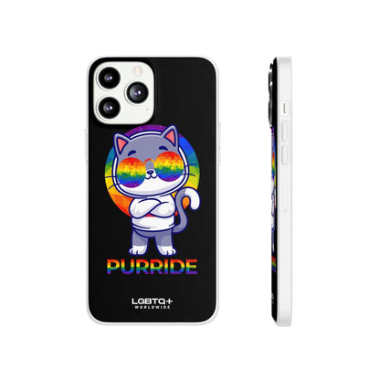 LGBTQWorldwide - ,,PURRIDE" Flexible Handyhülle Accessories, Case, iPhone, iPhone Cases, Phone accessory, Phone Cases, Samsung Cases, silikon, Valentine's Day promotion lgbtq Bekleidung Accessoires unisex Zubehör