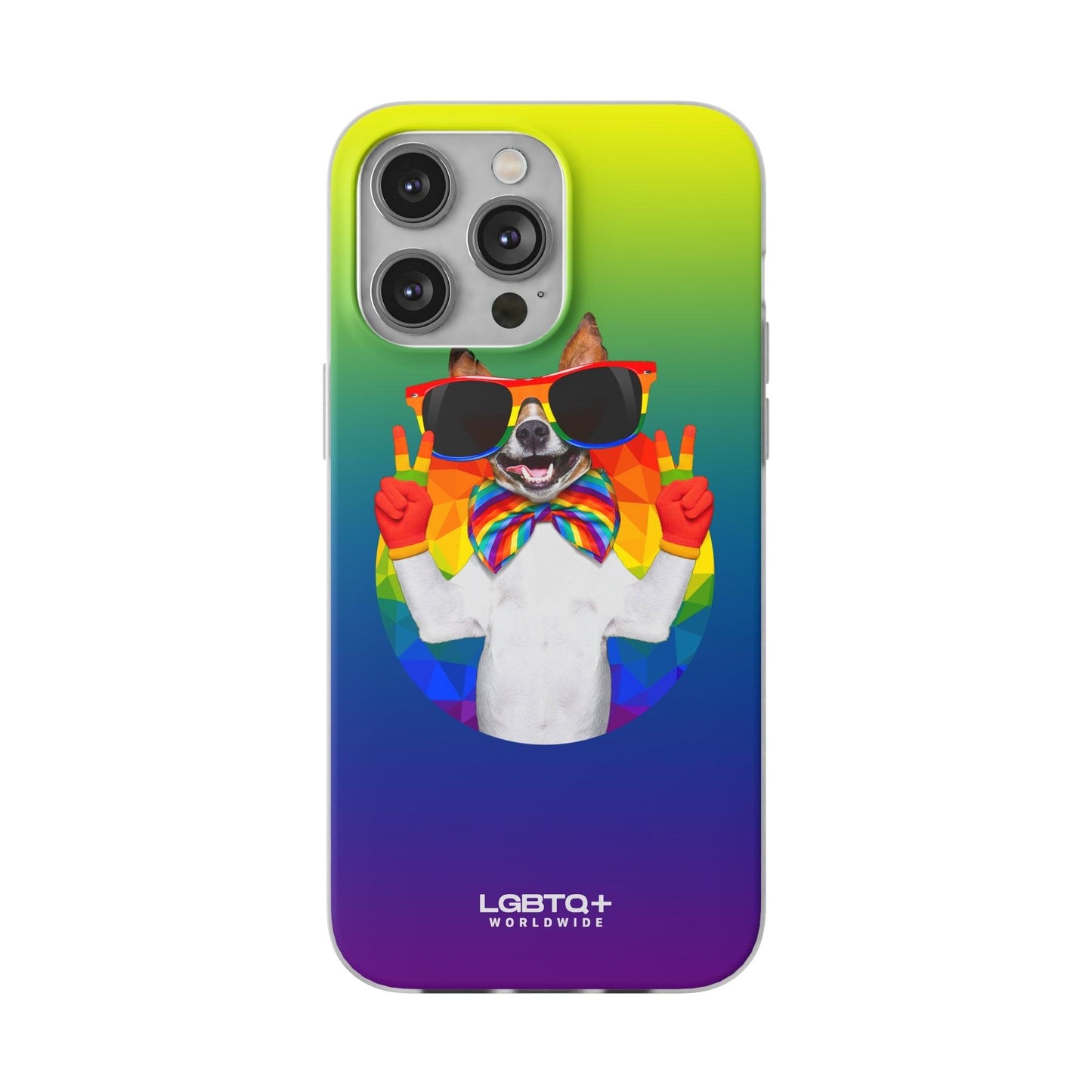 LGBTQWorldwide - ,,GLÜCKLICHER HUND" Flexible Handyhülle Accessories, Case, iPhone, iPhone Cases, Phone accessory, Phone Cases, Samsung Cases, silikon, Valentine's Day promotion lgbtq Bekleidung Accessoires unisex Zubehör