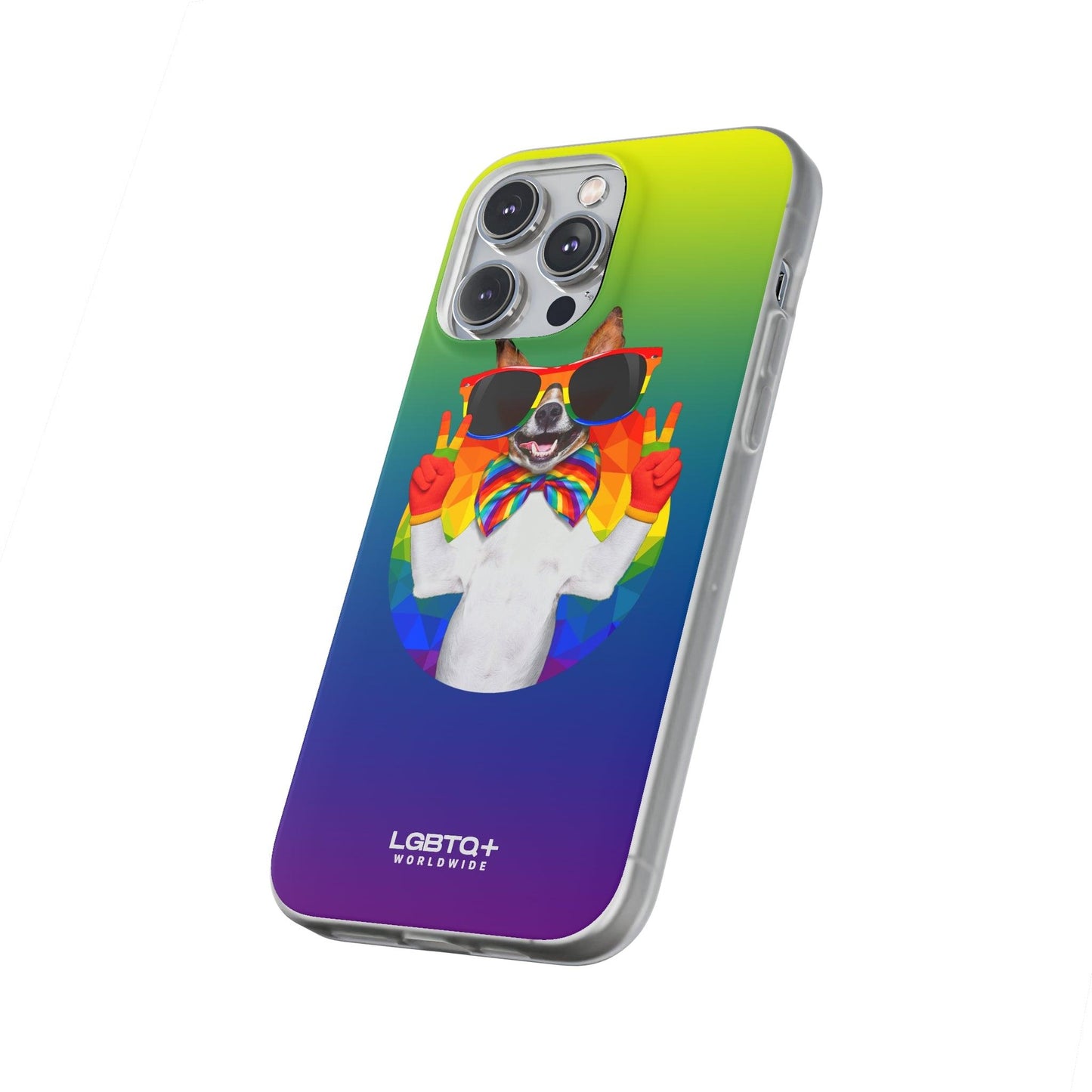 LGBTQWorldwide - ,,GLÜCKLICHER HUND" Flexible Handyhülle Accessories, Case, iPhone, iPhone Cases, Phone accessory, Phone Cases, Samsung Cases, silikon, Valentine's Day promotion lgbtq Bekleidung Accessoires unisex Zubehör