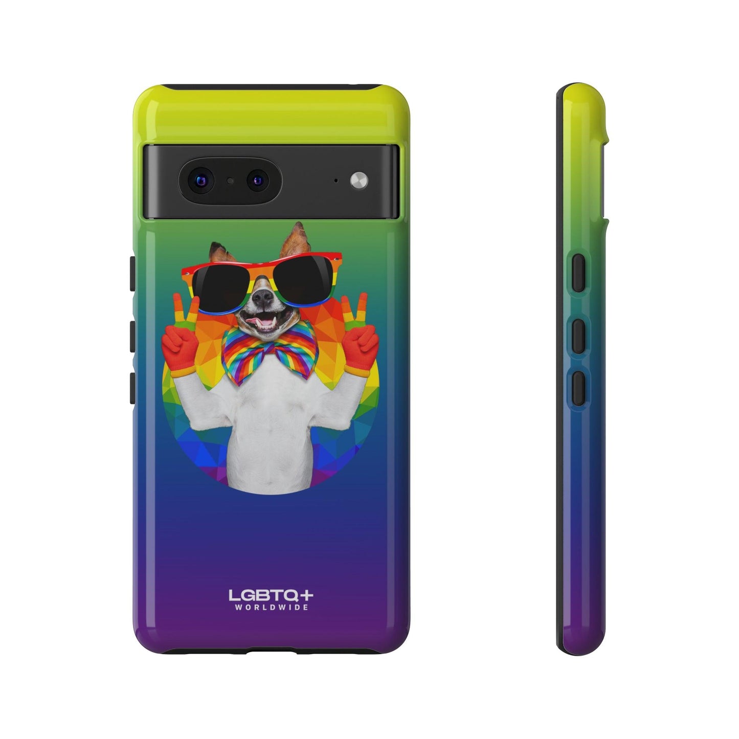 LGBTQWorldwide - ,,GLÜCKLICHER HUND" Doppelgehäuse Handyhülle Accessories, Glossy, iPhone Cases, Matte, Phone accessory, Phone Cases, Samsung Cases, Thermo, Valentine's Day Picks lgbtq Bekleidung Accessoires unisex Zubehör