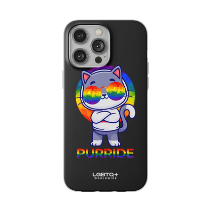 LGBTQWorldwide - ,,PURRIDE" Flexible Handyhülle Accessories, Case, iPhone, iPhone Cases, Phone accessory, Phone Cases, Samsung Cases, silikon, Valentine's Day promotion lgbtq Bekleidung Accessoires unisex Zubehör