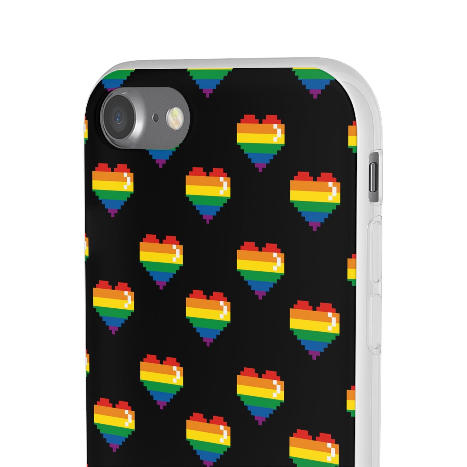 LGBTQWorldwide - ,,RETRO HERZ" Flexible Handyhülle Accessories, Case, iPhone, iPhone Cases, Phone accessory, Phone Cases, Samsung Cases, silikon, Valentine's Day promotion lgbtq Bekleidung Accessoires unisex Zubehör