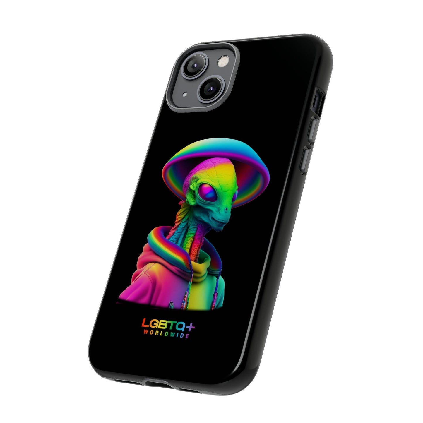 LGBTQWorldwide - ,,GLÜCKLICHES ALIEN" Doppelgehäuse Handyhülle Accessories, Glossy, iPhone Cases, Matte, Phone accessory, Phone Cases, Samsung Cases, tough, Valentine's Day Picks lgbtq Bekleidung Accessoires unisex Zubehör