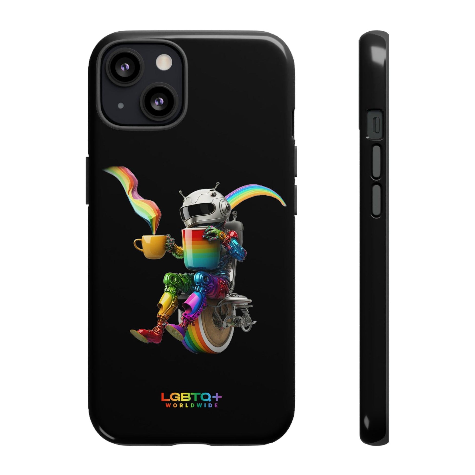 LGBTQWorldwide - ,,LUSTIGER ROBOTER" Doppelgehäuse Handyhülle Accessories, Glossy, iPhone Cases, Matte, Phone accessory, Phone Cases, Samsung Cases, tough, Valentine's Day Picks lgbtq Bekleidung Accessoires unisex Zubehör