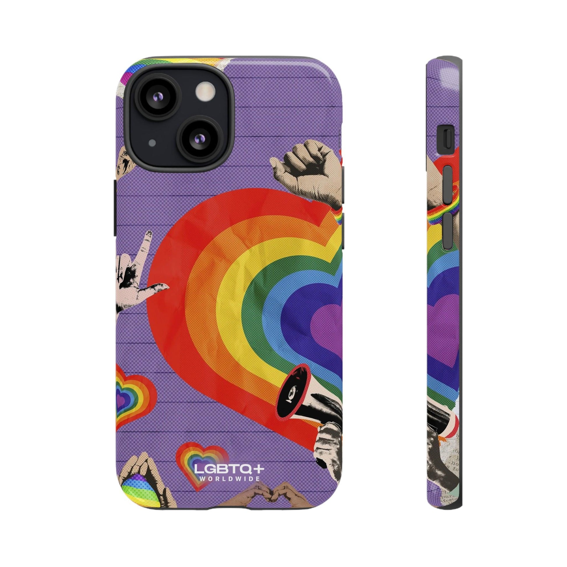 LGBTQWorldwide - ,,REGENBOGEN HERZ" Doppelgehäuse Handyhülle Accessories, Glossy, iPhone Cases, Matte, Phone accessory, Phone Cases, Samsung Cases, Thermo, Valentine's Day Picks lgbtq Bekleidung Accessoires unisex Zubehör