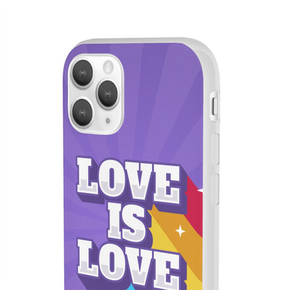 LGBTQWorldwide - ,,LOVE IS LOVE" Flexible Handyhülle Accessories, Case, iPhone, iPhone Cases, Phone accessory, Phone Cases, Samsung Cases, silikon, Valentine's Day promotion lgbtq Bekleidung Accessoires unisex Zubehör