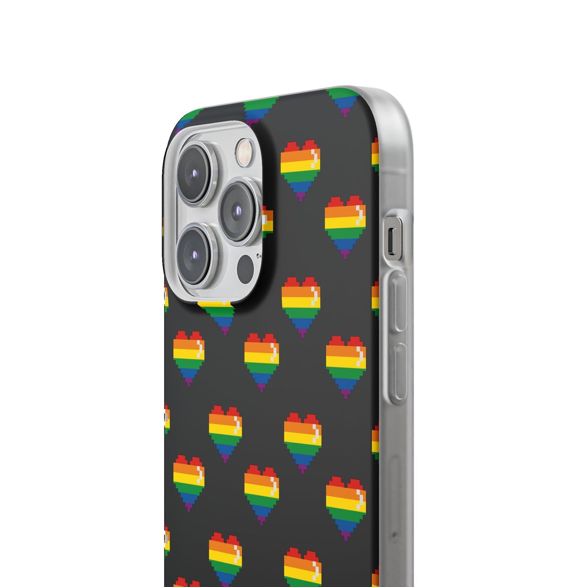 LGBTQWorldwide - ,,RETRO HERZ" Flexible Handyhülle Accessories, Case, iPhone, iPhone Cases, Phone accessory, Phone Cases, Samsung Cases, silikon, Valentine's Day promotion lgbtq Bekleidung Accessoires unisex Zubehör