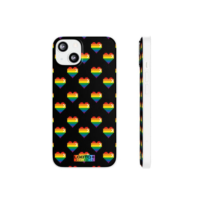 LGBTQWorldwide - ,,RETRO HERZ" Flexible Handyhülle Accessories, Case, iPhone, iPhone Cases, Phone accessory, Phone Cases, Samsung Cases, silikon, Valentine's Day promotion lgbtq Bekleidung Accessoires unisex Zubehör