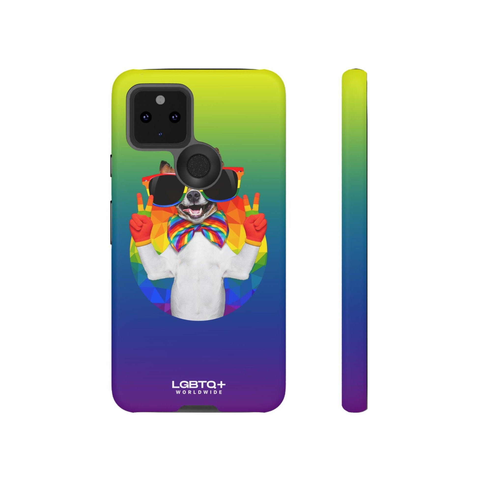 LGBTQWorldwide - ,,GLÜCKLICHER HUND" Doppelgehäuse Handyhülle Accessories, Glossy, iPhone Cases, Matte, Phone accessory, Phone Cases, Samsung Cases, Thermo, Valentine's Day Picks lgbtq Bekleidung Accessoires unisex Zubehör