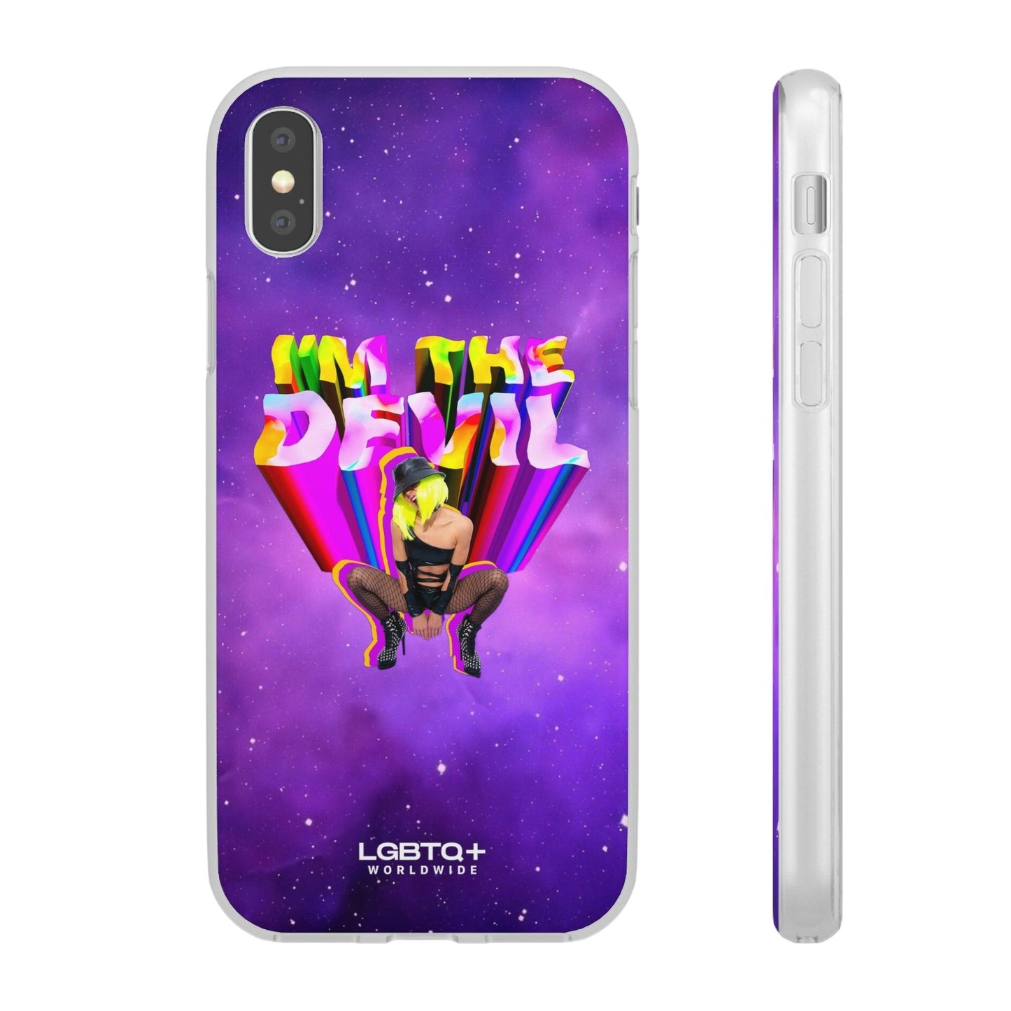 LGBTQWorldwide - ,,I AM THE DEVIL" Flexible Handyhülle Accessories, Case, iPhone, iPhone Cases, Phone accessory, Phone Cases, Samsung Cases, silikon, Valentine's Day promotion lgbtq Bekleidung Accessoires unisex Zubehör