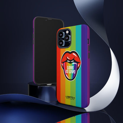 LGBTQWorldwide - ,,LIEBES ZUNGE" Doppelgehäuse Handyhülle Accessories, Glossy, iPhone Cases, Matte, Phone accessory, Phone Cases, Samsung Cases, Thermo, Valentine's Day Picks lgbtq Bekleidung Accessoires unisex Zubehör