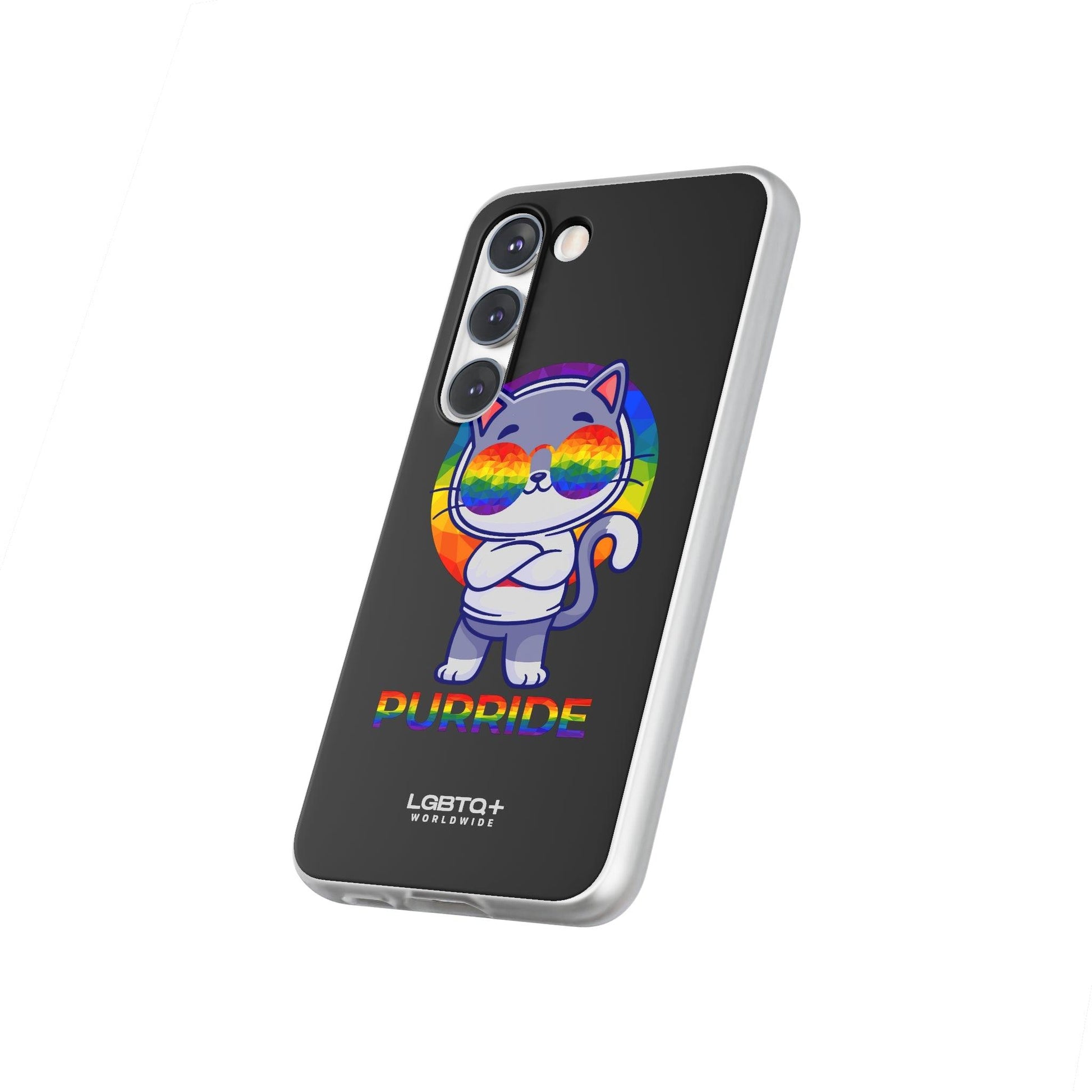 LGBTQWorldwide - ,,PURRIDE" Flexible Handyhülle Accessories, Case, iPhone, iPhone Cases, Phone accessory, Phone Cases, Samsung Cases, silikon, Valentine's Day promotion lgbtq Bekleidung Accessoires unisex Zubehör