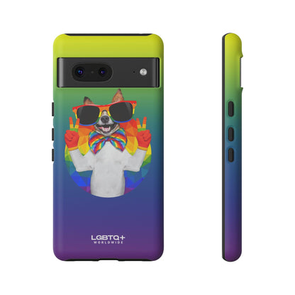 LGBTQWorldwide - ,,GLÜCKLICHER HUND" Doppelgehäuse Handyhülle Accessories, Glossy, iPhone Cases, Matte, Phone accessory, Phone Cases, Samsung Cases, Thermo, Valentine's Day Picks lgbtq Bekleidung Accessoires unisex Zubehör