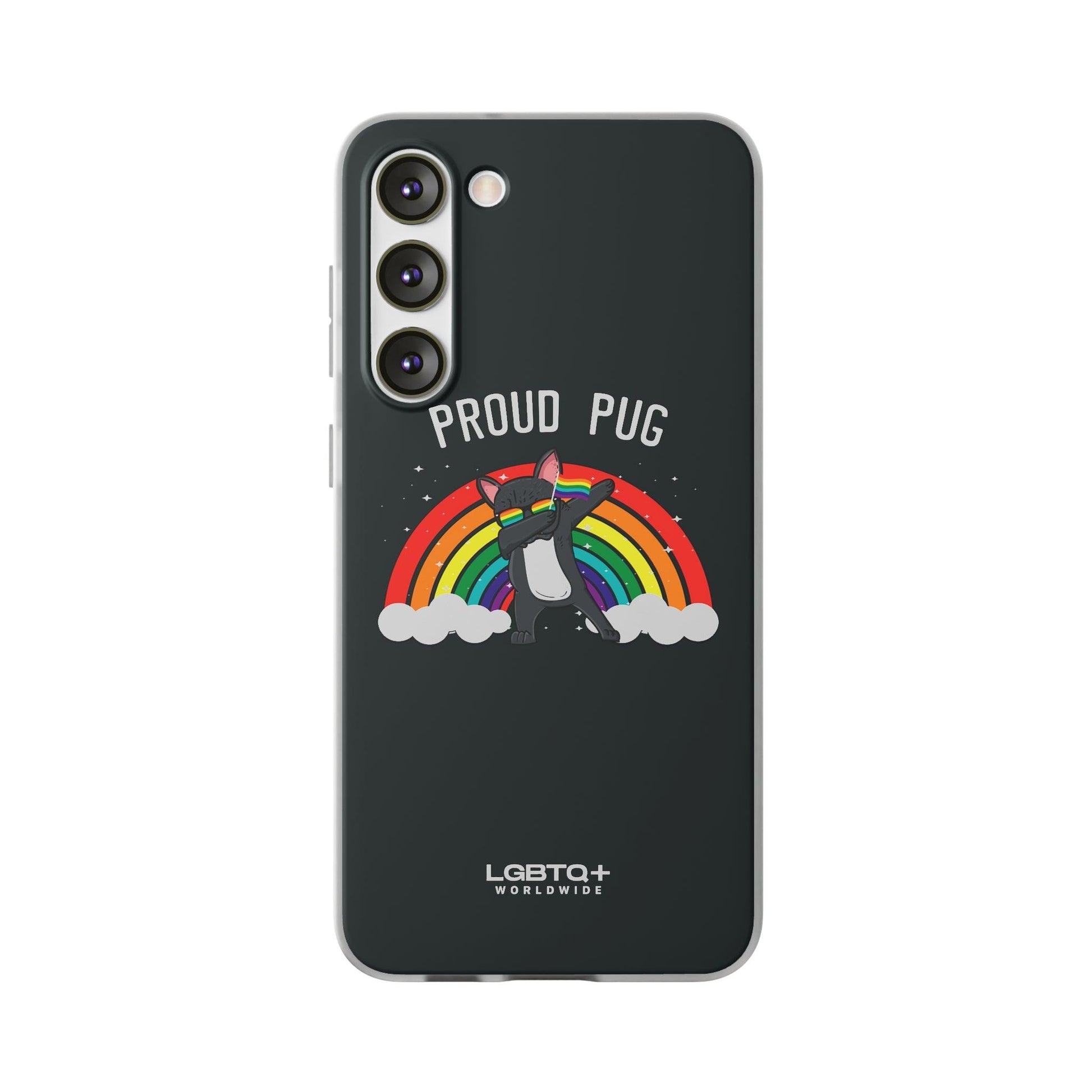 LGBTQWorldwide - ,,PROUD PUG" Flexible Handyhülle Accessories, Case, iPhone, iPhone Cases, Phone accessory, Phone Cases, Samsung Cases, silikon, Valentine's Day promotion lgbtq Bekleidung Accessoires unisex Zubehör