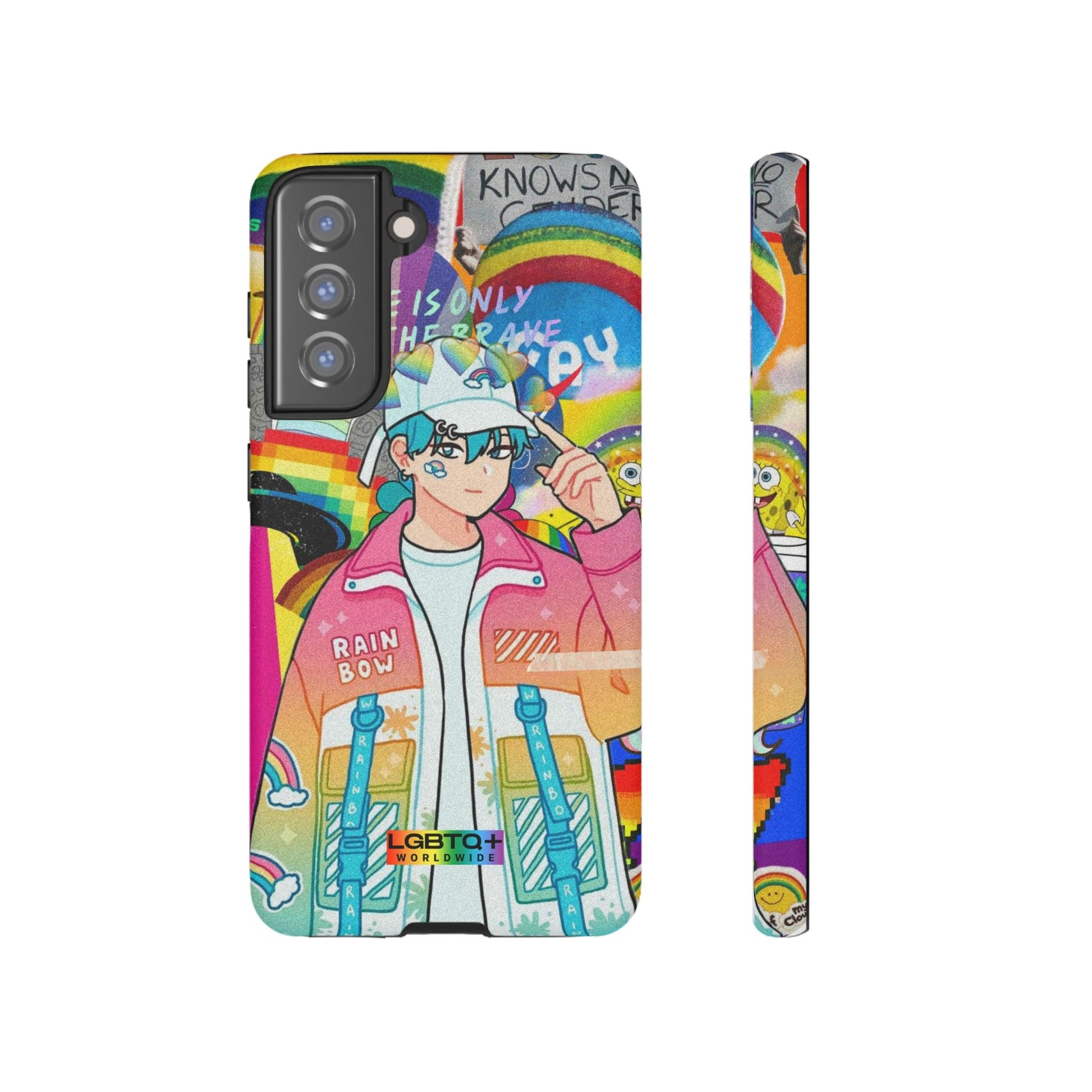 LGBTQWorldwide - ,,REGENBOGEN JUNGE" Doppelgehäuse Handyhülle Accessories, Glossy, iPhone Cases, Matte, Phone accessory, Phone Cases, Samsung Cases, Thermo, Valentine's Day Picks lgbtq Bekleidung Accessoires unisex Zubehör