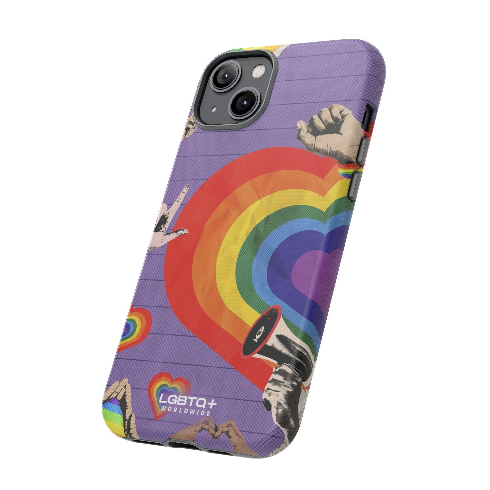 LGBTQWorldwide - ,,REGENBOGEN HERZ" Doppelgehäuse Handyhülle Accessories, Glossy, iPhone Cases, Matte, Phone accessory, Phone Cases, Samsung Cases, Thermo, Valentine's Day Picks lgbtq Bekleidung Accessoires unisex Zubehör