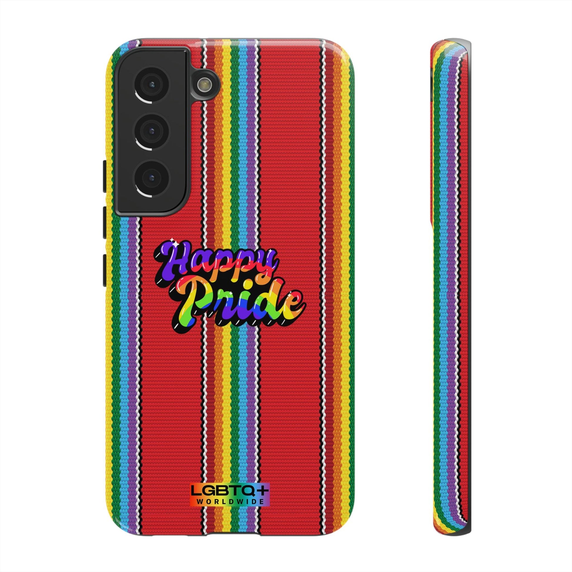 LGBTQWorldwide - ,,HAPPY PRIDE" Doppelgehäuse Handyhülle Accessories, Glossy, iPhone Cases, Matte, Phone accessory, Phone Cases, Samsung Cases, Thermo, Valentine's Day Picks lgbtq Bekleidung Accessoires unisex Zubehör