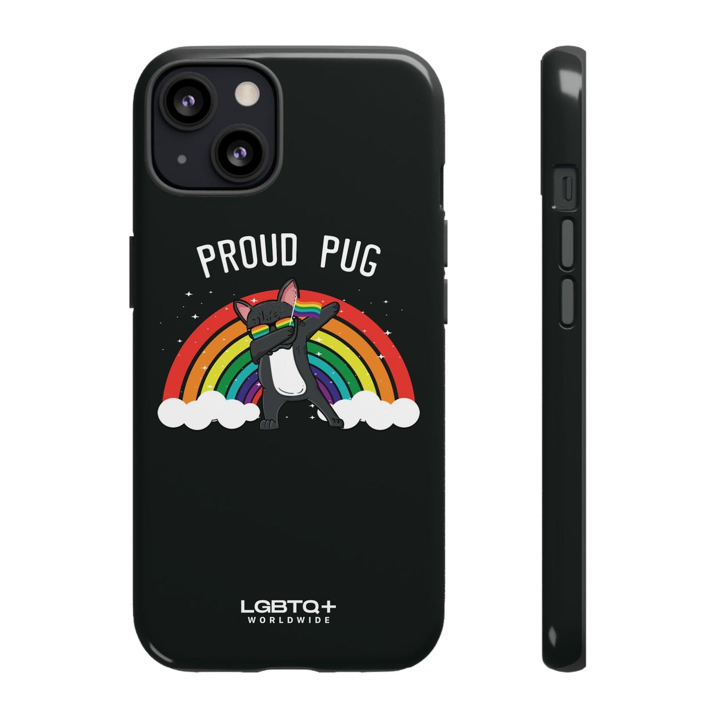 LGBTQWorldwide - ,,PROUD PUG" Doppelgehäuse Handyhülle Accessories, Glossy, iPhone Cases, Matte, Phone accessory, Phone Cases, Samsung Cases, Thermo, Valentine's Day Picks lgbtq Bekleidung Accessoires unisex Zubehör