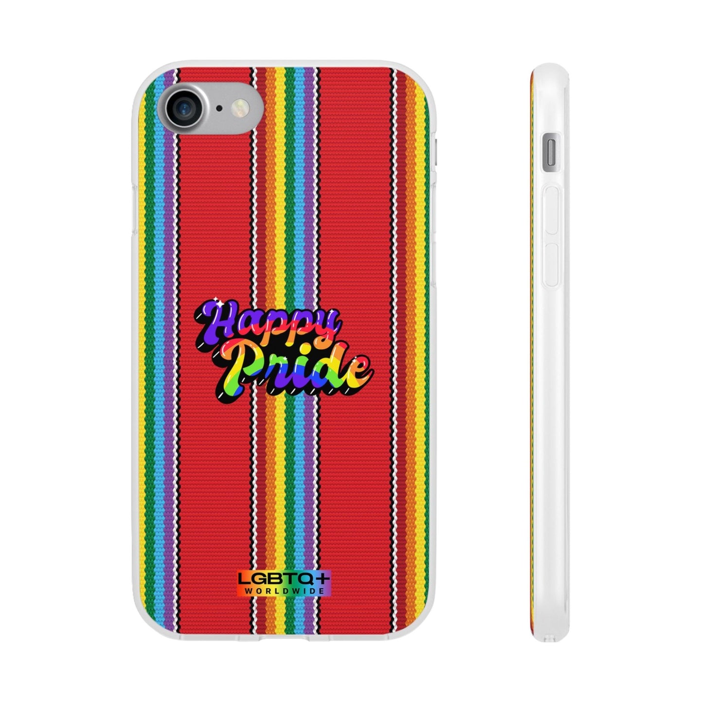 LGBTQWorldwide - ,,HAPPY PRIDE" Flexible Handyhülle Accessories, Case, iPhone, iPhone Cases, Phone accessory, Phone Cases, Samsung Cases, silikon, Valentine's Day promotion lgbtq Bekleidung Accessoires unisex Zubehör