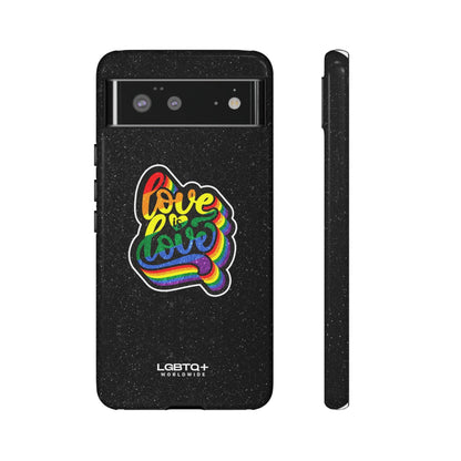 LGBTQWorldwide - ,,LOVE IS LOVE" Doppelgehäuse Handyhülle Accessories, Glossy, iPhone Cases, Matte, Phone accessory, Phone Cases, Samsung Cases, Thermo, Valentine's Day Picks lgbtq Bekleidung Accessoires unisex Zubehör