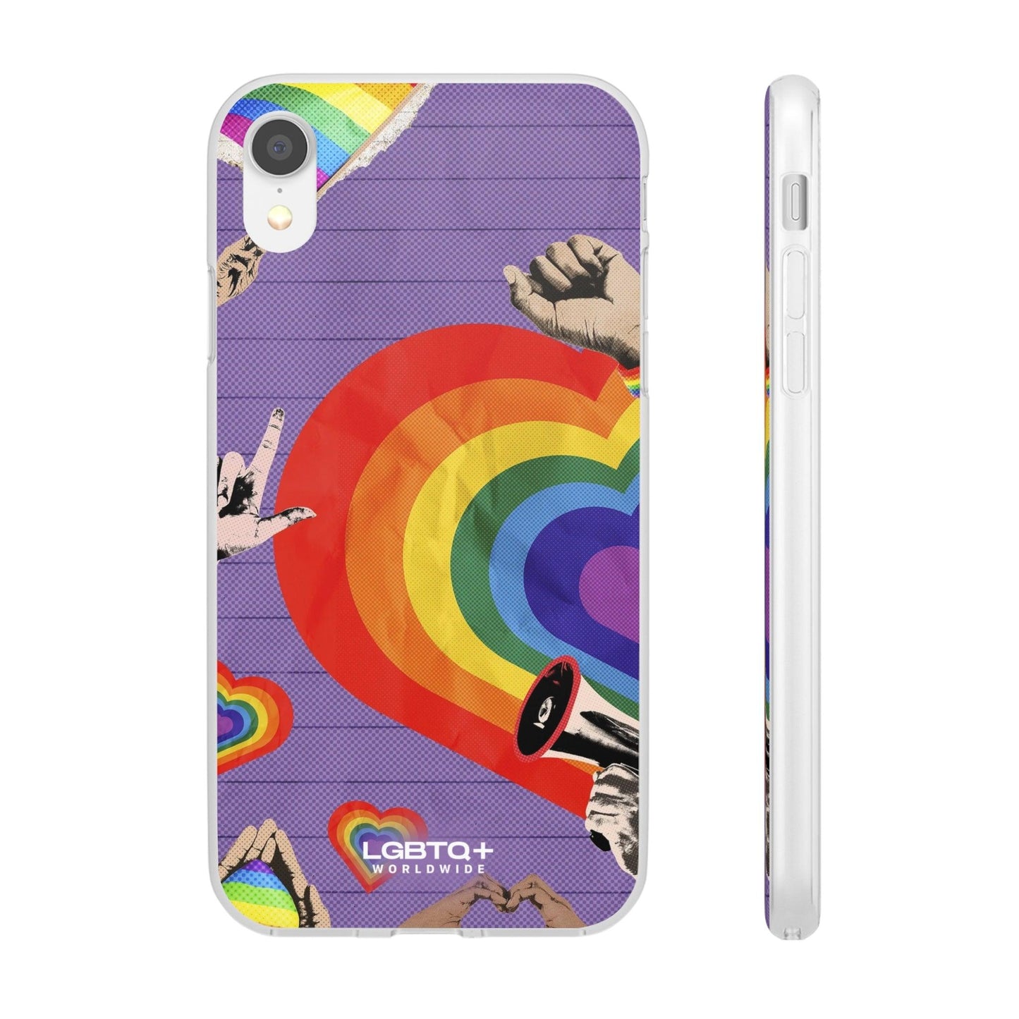 LGBTQWorldwide - ,,REGENBOGEN HERZ" Flexible Handyhülle Accessories, Case, iPhone, iPhone Cases, Phone accessory, Phone Cases, Samsung Cases, silikon, Valentine's Day promotion lgbtq Bekleidung Accessoires unisex Zubehör