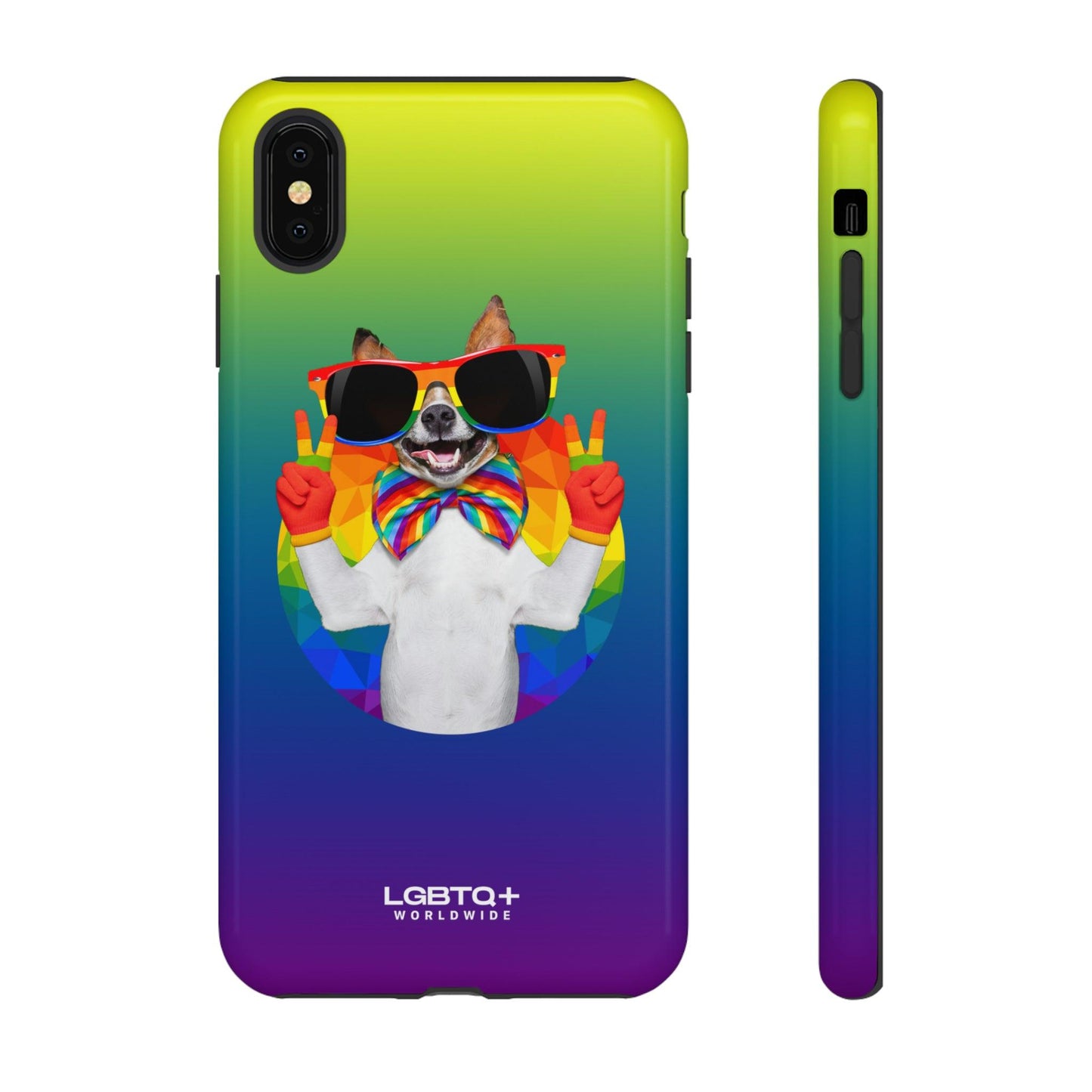 LGBTQWorldwide - ,,GLÜCKLICHER HUND" Doppelgehäuse Handyhülle Accessories, Glossy, iPhone Cases, Matte, Phone accessory, Phone Cases, Samsung Cases, Thermo, Valentine's Day Picks lgbtq Bekleidung Accessoires unisex Zubehör