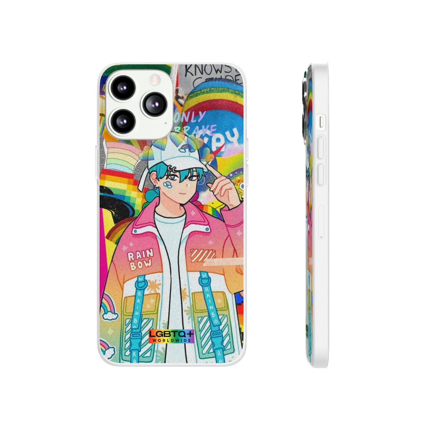 LGBTQWorldwide - ,,REGENBOGEN JUNGE" Flexible Handyhülle Accessories, Case, iPhone, iPhone Cases, Phone accessory, Phone Cases, Samsung Cases, silikon, Valentine's Day promotion lgbtq Bekleidung Accessoires unisex Zubehör