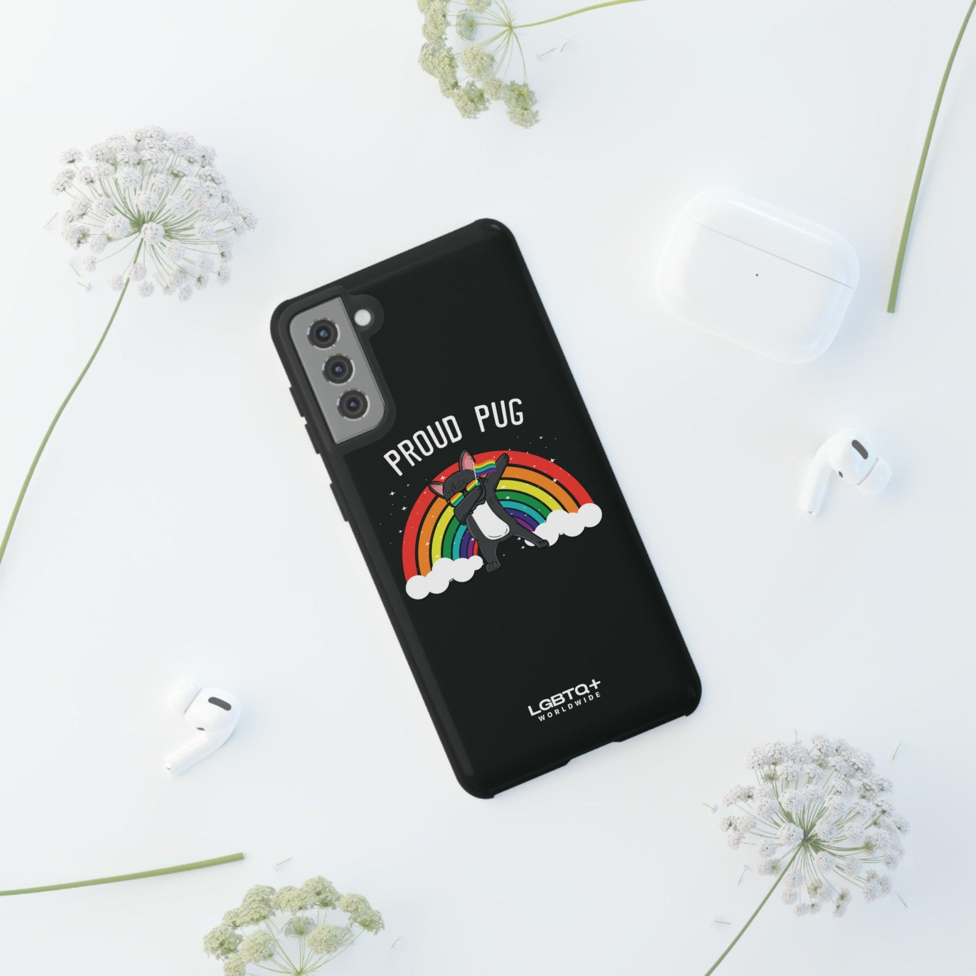 LGBTQWorldwide - ,,PROUD PUG" Doppelgehäuse Handyhülle Accessories, Glossy, iPhone Cases, Matte, Phone accessory, Phone Cases, Samsung Cases, Thermo, Valentine's Day Picks lgbtq Bekleidung Accessoires unisex Zubehör