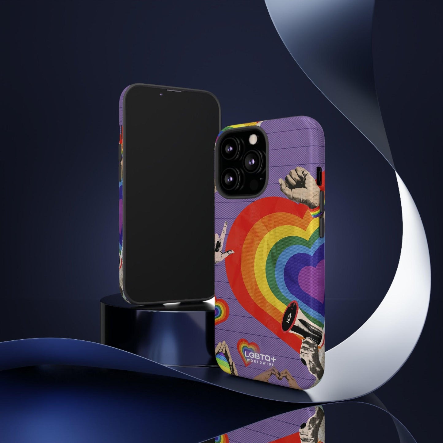 LGBTQWorldwide - ,,REGENBOGEN HERZ" Doppelgehäuse Handyhülle Accessories, Glossy, iPhone Cases, Matte, Phone accessory, Phone Cases, Samsung Cases, Thermo, Valentine's Day Picks lgbtq Bekleidung Accessoires unisex Zubehör