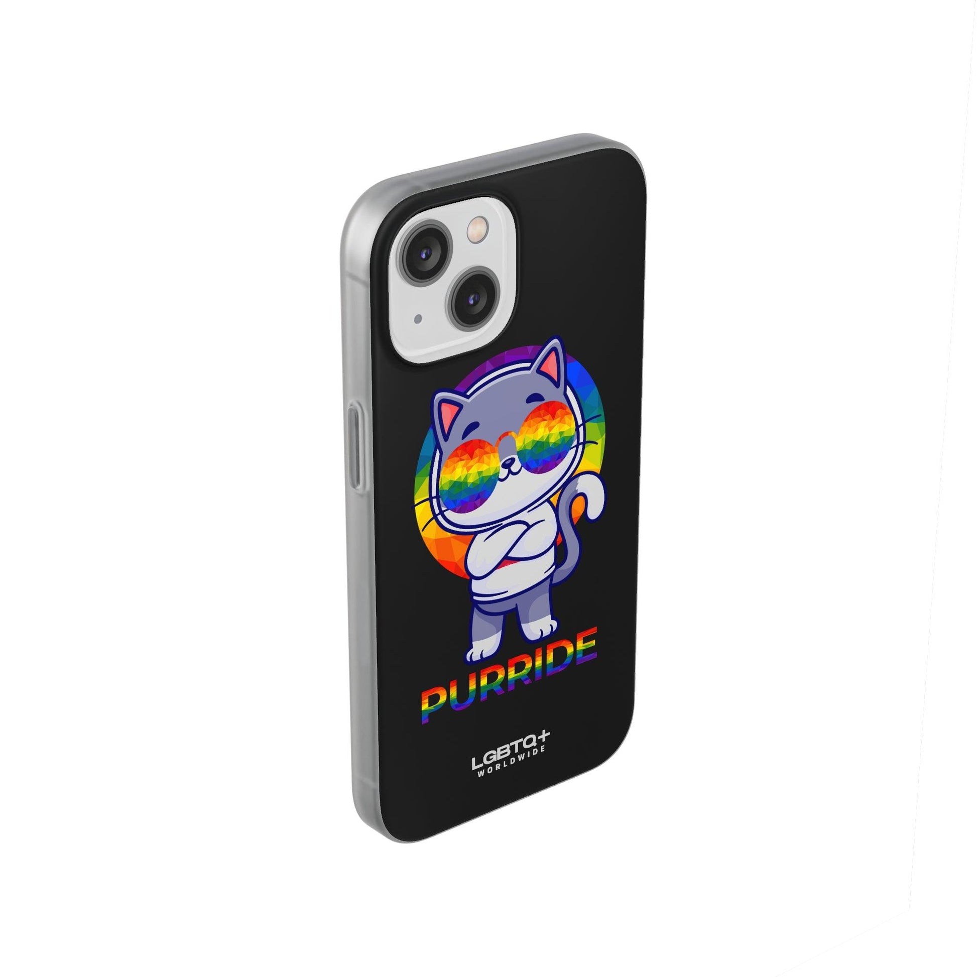 LGBTQWorldwide - ,,PURRIDE" Flexible Handyhülle Accessories, Case, iPhone, iPhone Cases, Phone accessory, Phone Cases, Samsung Cases, silikon, Valentine's Day promotion lgbtq Bekleidung Accessoires unisex Zubehör