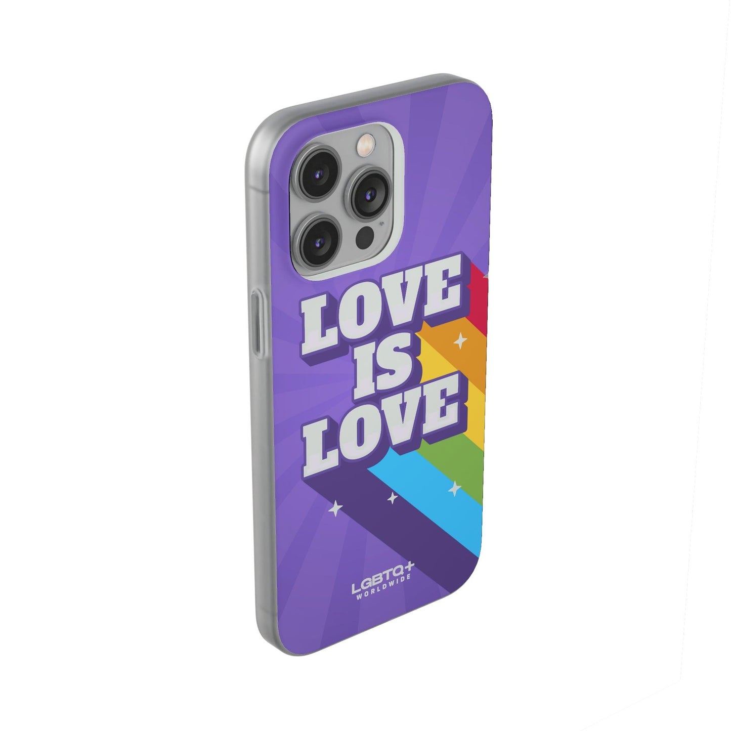 LGBTQWorldwide - ,,LOVE IS LOVE" Flexible Handyhülle Accessories, Case, iPhone, iPhone Cases, Phone accessory, Phone Cases, Samsung Cases, silikon, Valentine's Day promotion lgbtq Bekleidung Accessoires unisex Zubehör