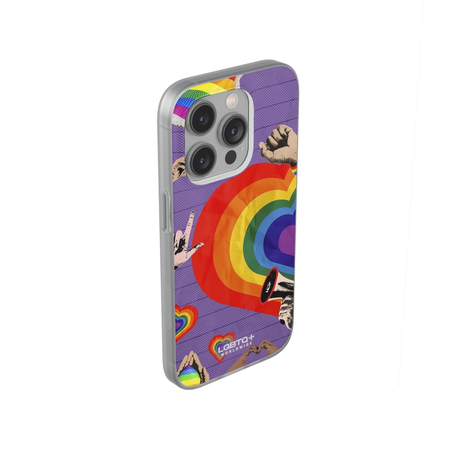 LGBTQWorldwide - ,,REGENBOGEN HERZ" Flexible Handyhülle Accessories, Case, iPhone, iPhone Cases, Phone accessory, Phone Cases, Samsung Cases, silikon, Valentine's Day promotion lgbtq Bekleidung Accessoires unisex Zubehör