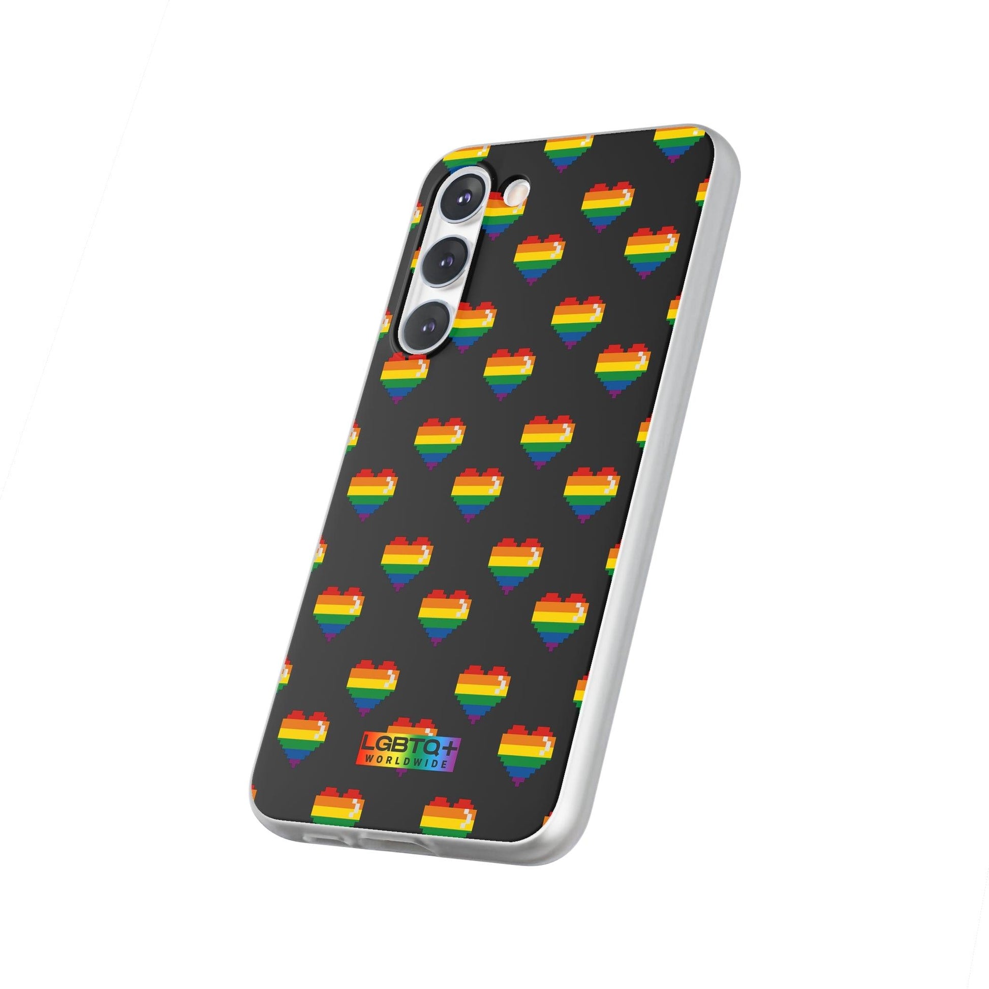 LGBTQWorldwide - ,,RETRO HERZ" Flexible Handyhülle Accessories, Case, iPhone, iPhone Cases, Phone accessory, Phone Cases, Samsung Cases, silikon, Valentine's Day promotion lgbtq Bekleidung Accessoires unisex Zubehör