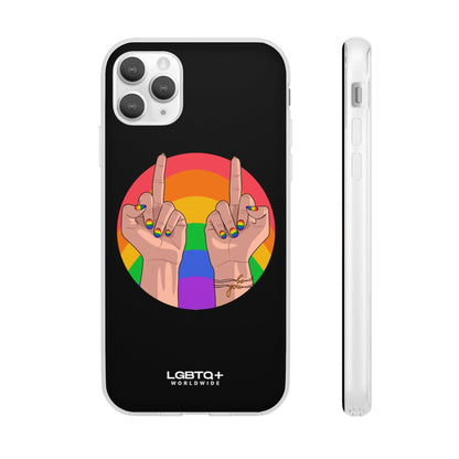 LGBTQWorldwide - ,,GIVE A FUCK" Flexible Handyhülle Accessories, Case, iPhone, iPhone Cases, Phone accessory, Phone Cases, Samsung Cases, silikon, Valentine's Day promotion lgbtq Bekleidung Accessoires unisex Zubehör