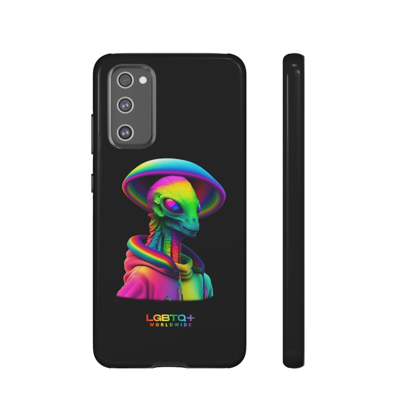 LGBTQWorldwide - ,,GLÜCKLICHES ALIEN" Doppelgehäuse Handyhülle Accessories, Glossy, iPhone Cases, Matte, Phone accessory, Phone Cases, Samsung Cases, tough, Valentine's Day Picks lgbtq Bekleidung Accessoires unisex Zubehör