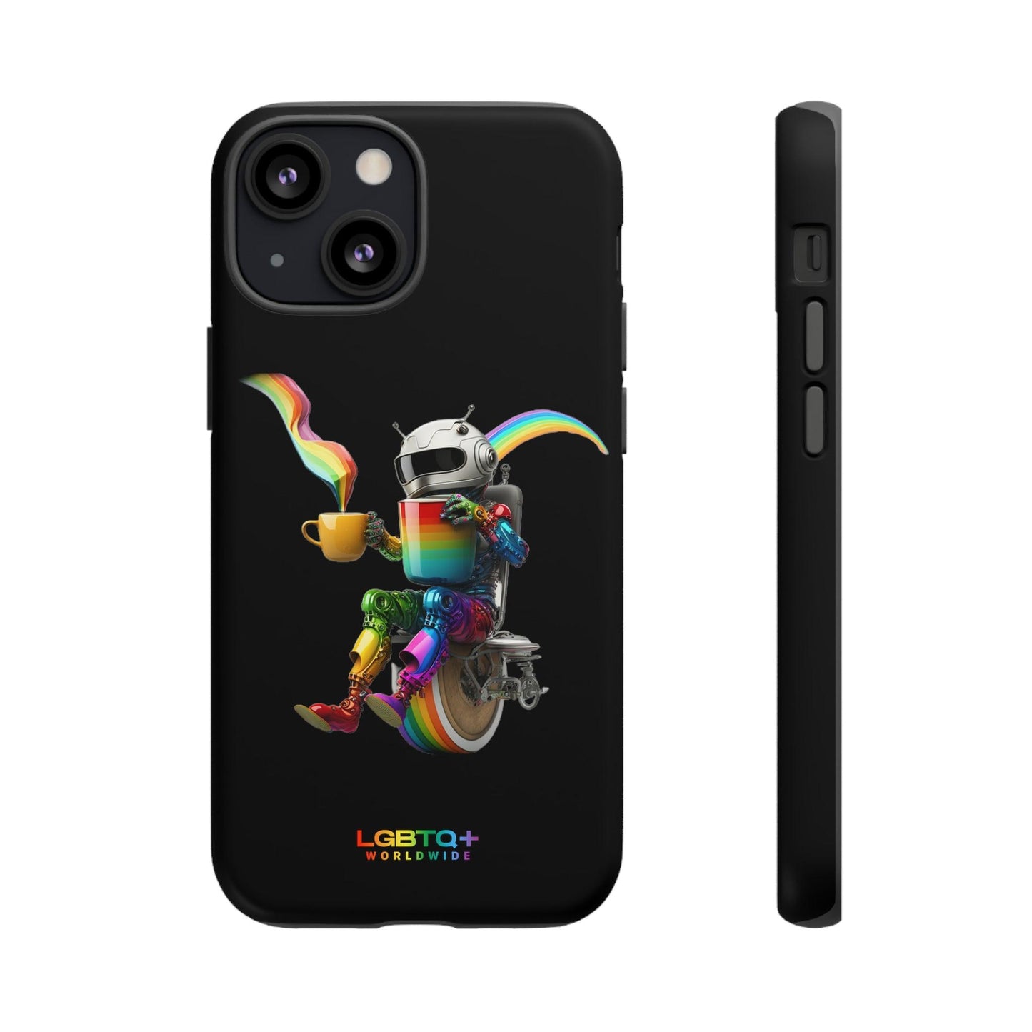 LGBTQWorldwide - ,,LUSTIGER ROBOTER" Doppelgehäuse Handyhülle Accessories, Glossy, iPhone Cases, Matte, Phone accessory, Phone Cases, Samsung Cases, tough, Valentine's Day Picks lgbtq Bekleidung Accessoires unisex Zubehör