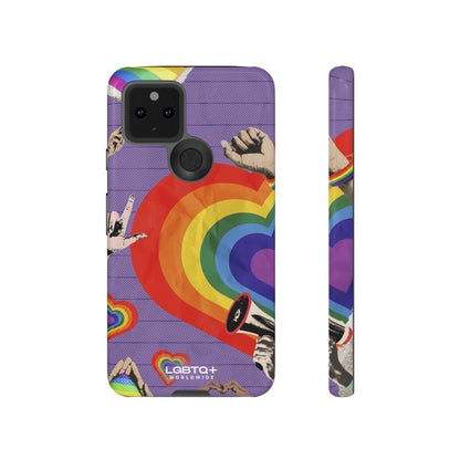 LGBTQWorldwide - ,,REGENBOGEN HERZ" Doppelgehäuse Handyhülle Accessories, Glossy, iPhone Cases, Matte, Phone accessory, Phone Cases, Samsung Cases, Thermo, Valentine's Day Picks lgbtq Bekleidung Accessoires unisex Zubehör