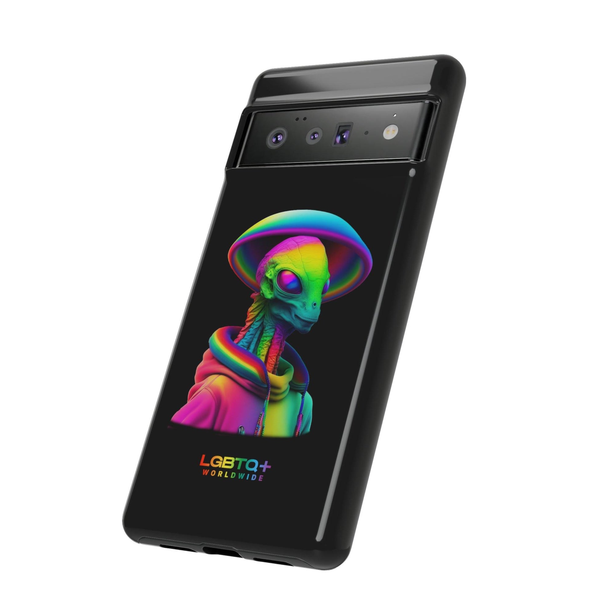 LGBTQWorldwide - ,,GLÜCKLICHES ALIEN" Doppelgehäuse Handyhülle Accessories, Glossy, iPhone Cases, Matte, Phone accessory, Phone Cases, Samsung Cases, tough, Valentine's Day Picks lgbtq Bekleidung Accessoires unisex Zubehör