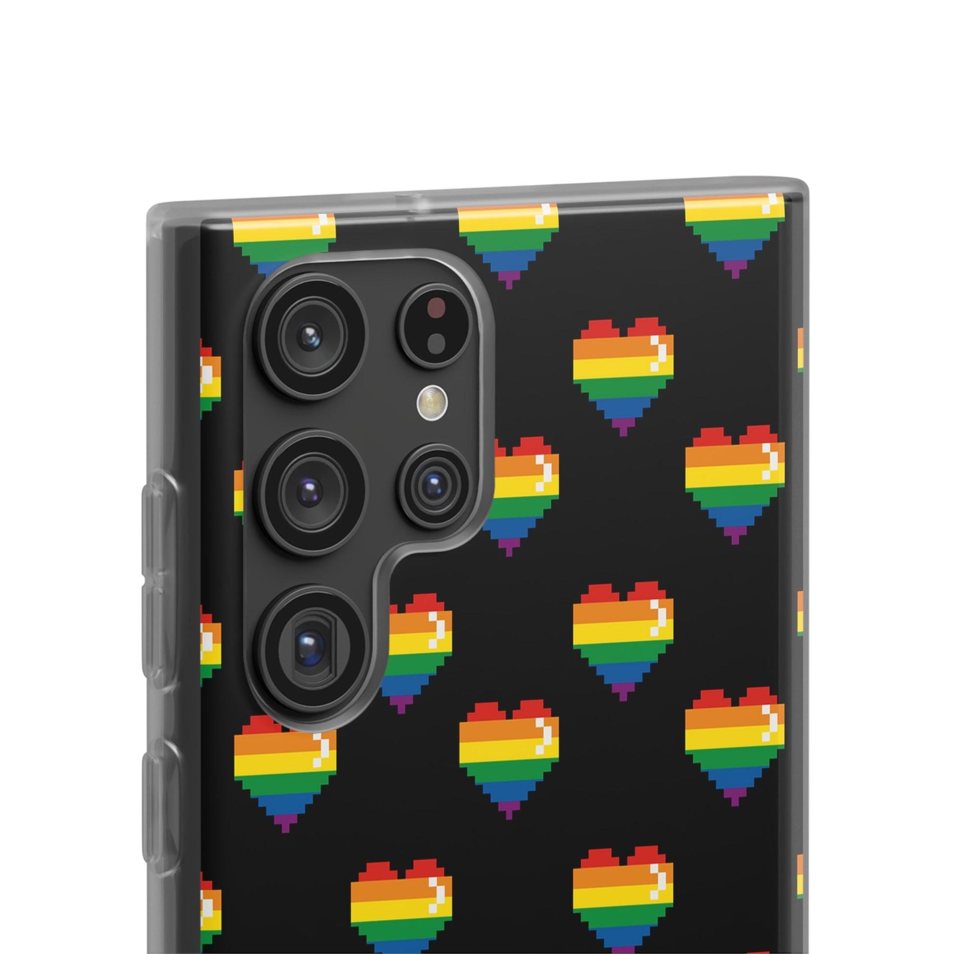 LGBTQWorldwide - ,,RETRO HERZ" Flexible Handyhülle Accessories, Case, iPhone, iPhone Cases, Phone accessory, Phone Cases, Samsung Cases, silikon, Valentine's Day promotion lgbtq Bekleidung Accessoires unisex Zubehör