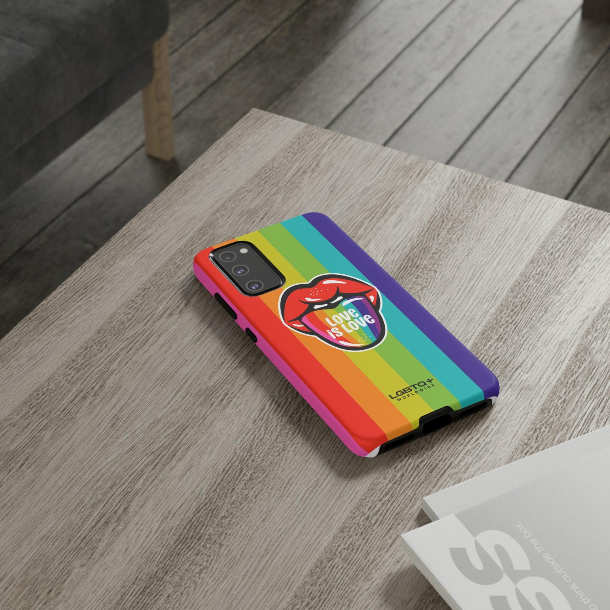 LGBTQWorldwide - ,,LIEBES ZUNGE" Doppelgehäuse Handyhülle Accessories, Glossy, iPhone Cases, Matte, Phone accessory, Phone Cases, Samsung Cases, Thermo, Valentine's Day Picks lgbtq Bekleidung Accessoires unisex Zubehör