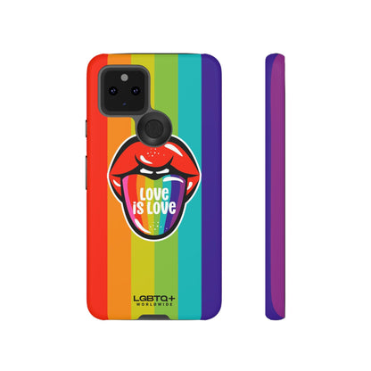 LGBTQWorldwide - ,,LIEBES ZUNGE" Doppelgehäuse Handyhülle Accessories, Glossy, iPhone Cases, Matte, Phone accessory, Phone Cases, Samsung Cases, Thermo, Valentine's Day Picks lgbtq Bekleidung Accessoires unisex Zubehör