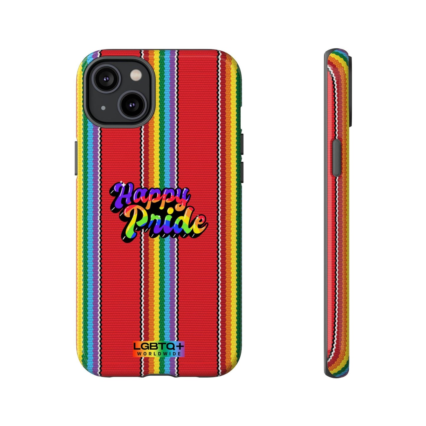 LGBTQWorldwide - ,,HAPPY PRIDE" Doppelgehäuse Handyhülle Accessories, Glossy, iPhone Cases, Matte, Phone accessory, Phone Cases, Samsung Cases, Thermo, Valentine's Day Picks lgbtq Bekleidung Accessoires unisex Zubehör