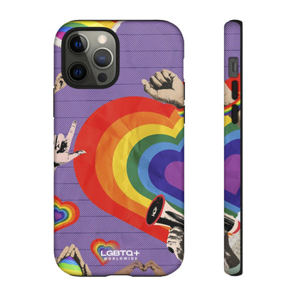 LGBTQWorldwide - ,,REGENBOGEN HERZ" Doppelgehäuse Handyhülle Accessories, Glossy, iPhone Cases, Matte, Phone accessory, Phone Cases, Samsung Cases, Thermo, Valentine's Day Picks lgbtq Bekleidung Accessoires unisex Zubehör