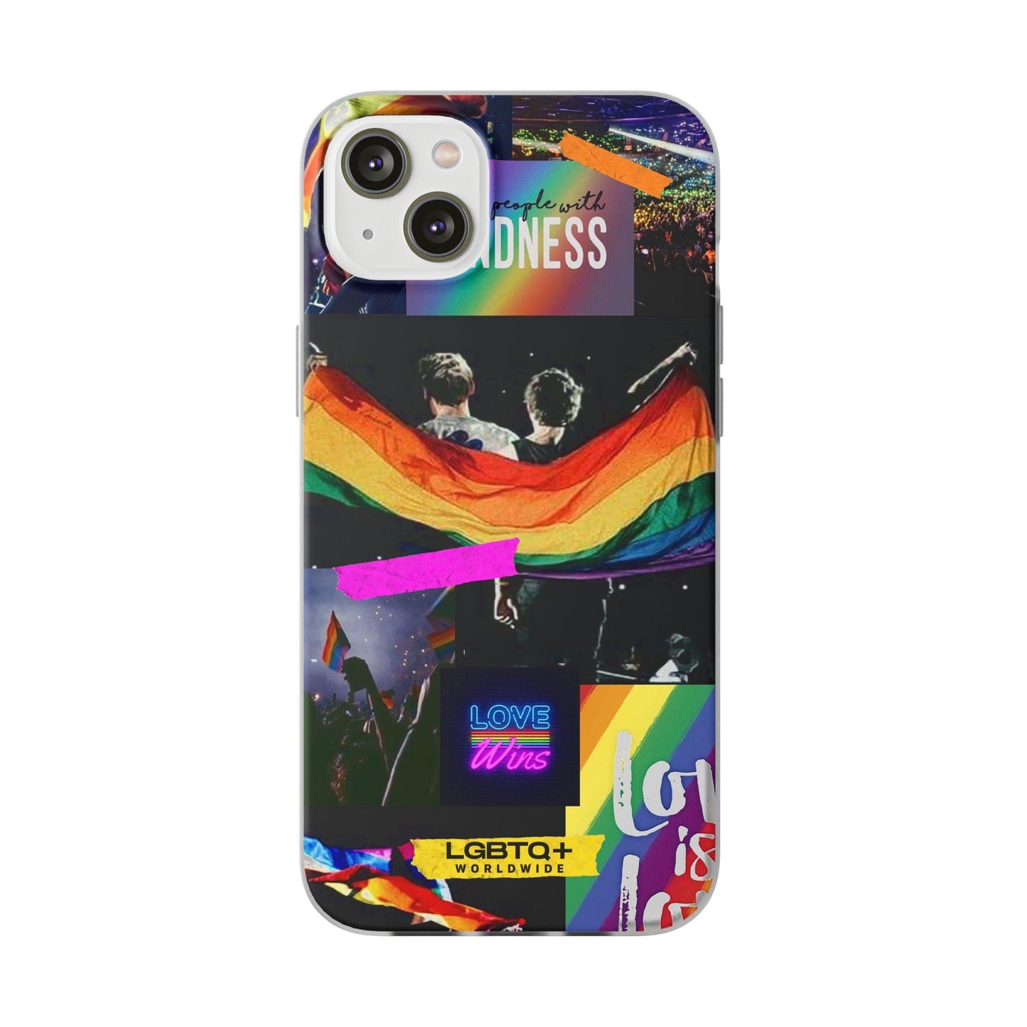 LGBTQWorldwide - ,,KINDNESS" Flexible Handyhülle Accessories, Case, iPhone, iPhone Cases, Phone accessory, Phone Cases, Samsung Cases, silikon, Valentine's Day promotion lgbtq Bekleidung Accessoires unisex Zubehör