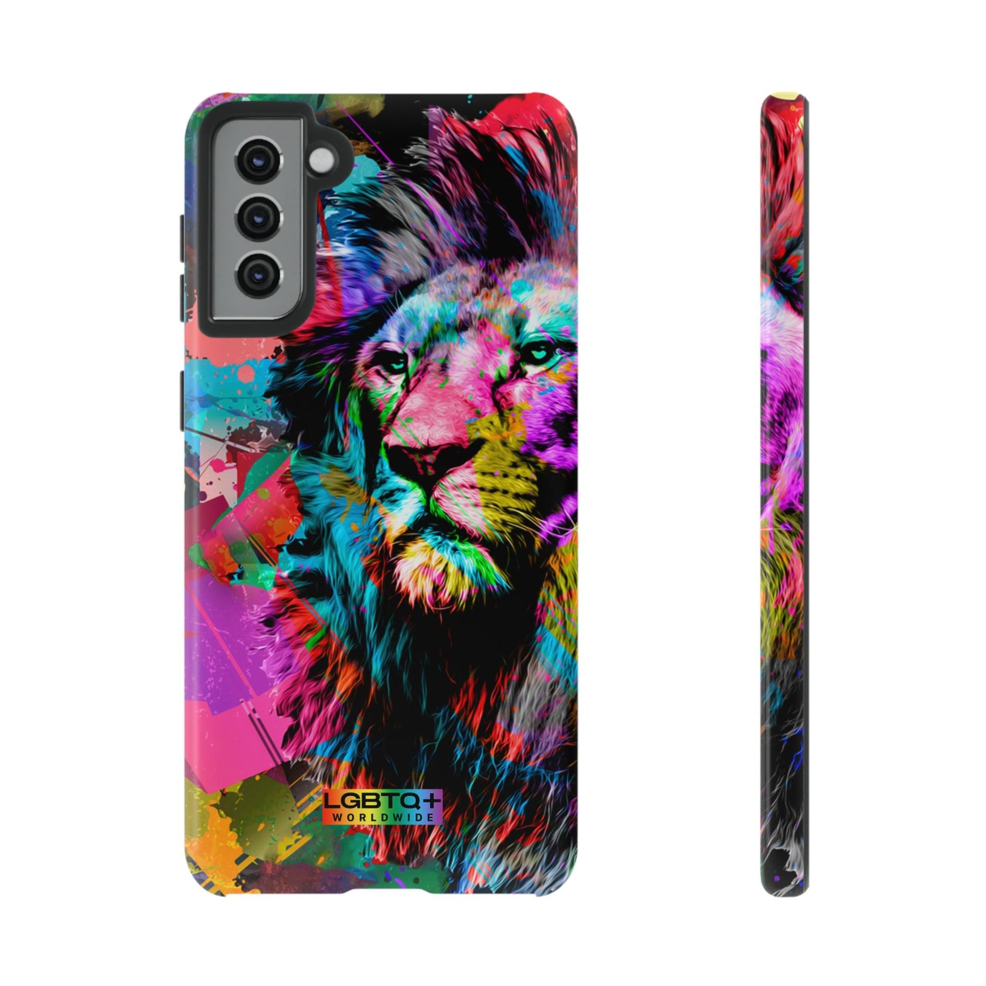 LGBTQWorldwide - ,,STARKER LÖWE" Doppelgehäuse Handyhülle Accessories, Glossy, iPhone Cases, Matte, Phone accessory, Phone Cases, Samsung Cases, Thermo, Valentine's Day Picks lgbtq Bekleidung Accessoires unisex Zubehör