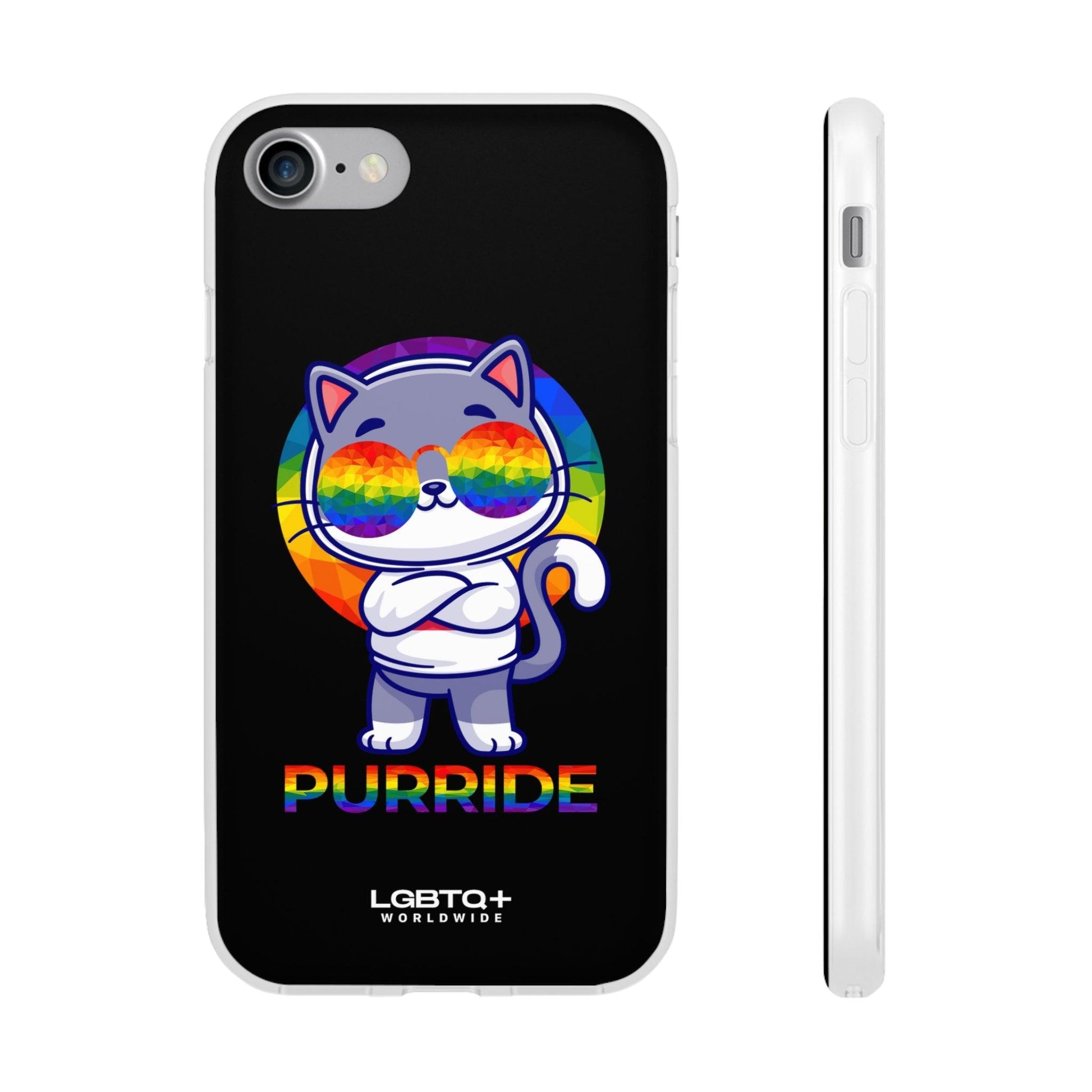 LGBTQWorldwide - ,,PURRIDE" Flexible Handyhülle Accessories, Case, iPhone, iPhone Cases, Phone accessory, Phone Cases, Samsung Cases, silikon, Valentine's Day promotion lgbtq Bekleidung Accessoires unisex Zubehör