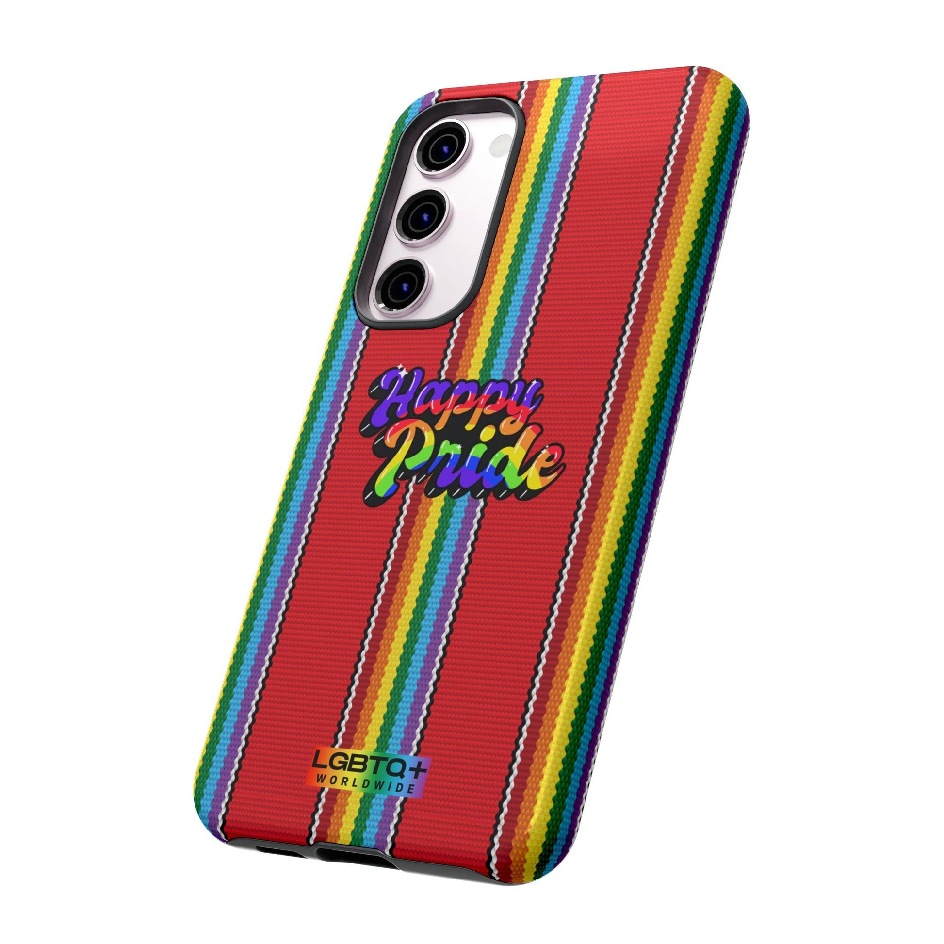 LGBTQWorldwide - ,,HAPPY PRIDE" Doppelgehäuse Handyhülle Accessories, Glossy, iPhone Cases, Matte, Phone accessory, Phone Cases, Samsung Cases, Thermo, Valentine's Day Picks lgbtq Bekleidung Accessoires unisex Zubehör