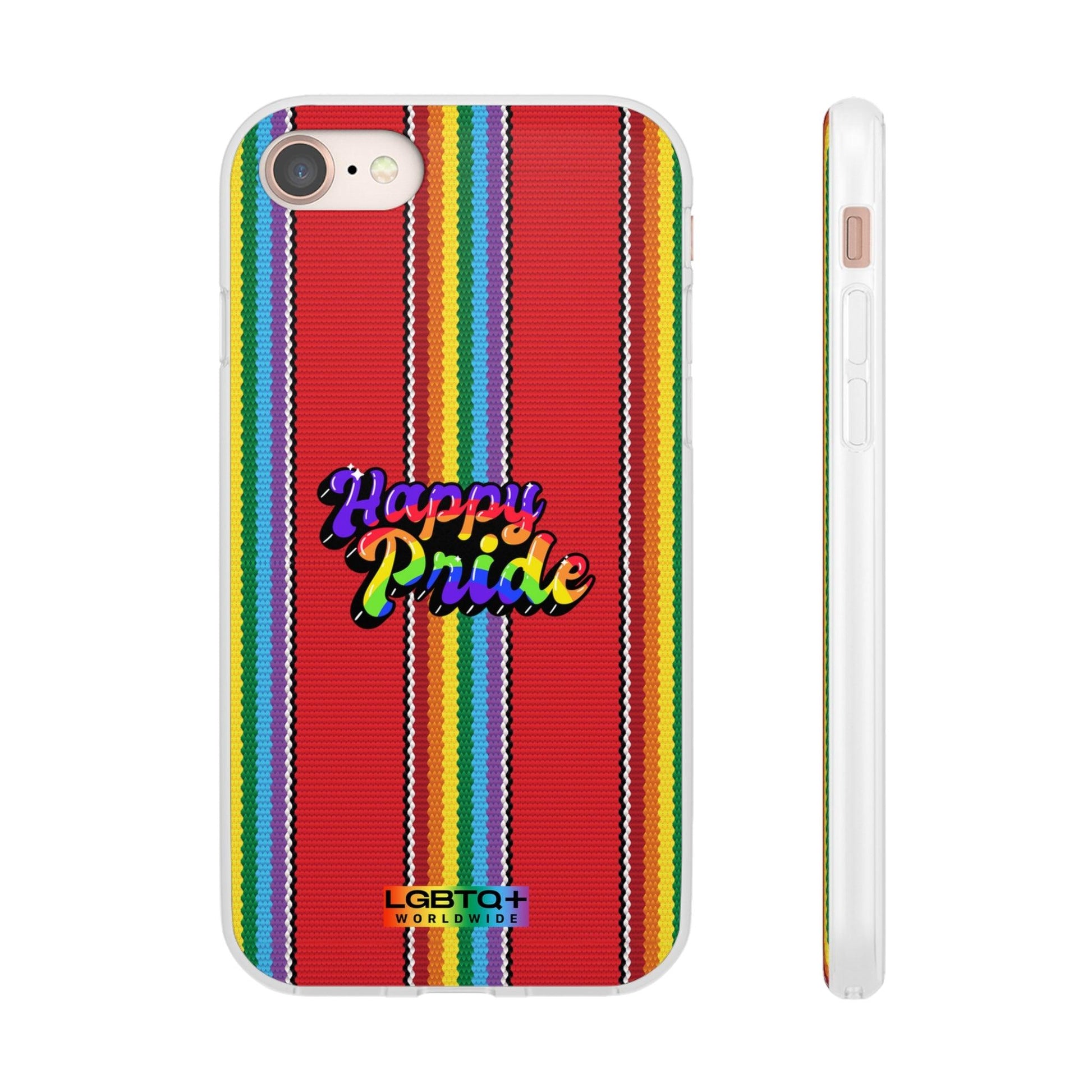 LGBTQWorldwide - ,,HAPPY PRIDE" Flexible Handyhülle Accessories, Case, iPhone, iPhone Cases, Phone accessory, Phone Cases, Samsung Cases, silikon, Valentine's Day promotion lgbtq Bekleidung Accessoires unisex Zubehör