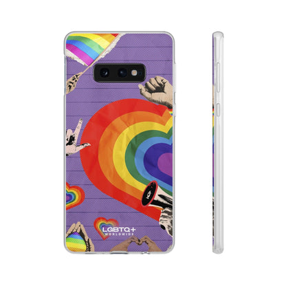 LGBTQWorldwide - ,,REGENBOGEN HERZ" Flexible Handyhülle Accessories, Case, iPhone, iPhone Cases, Phone accessory, Phone Cases, Samsung Cases, silikon, Valentine's Day promotion lgbtq Bekleidung Accessoires unisex Zubehör